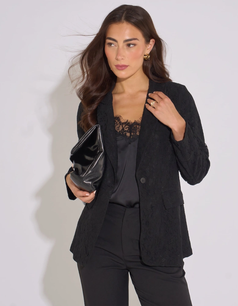 Black Lace Bonded Blazer