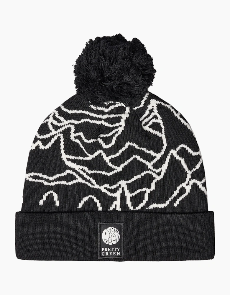 Pretty Green Pulsar Bobble Hat BLACK