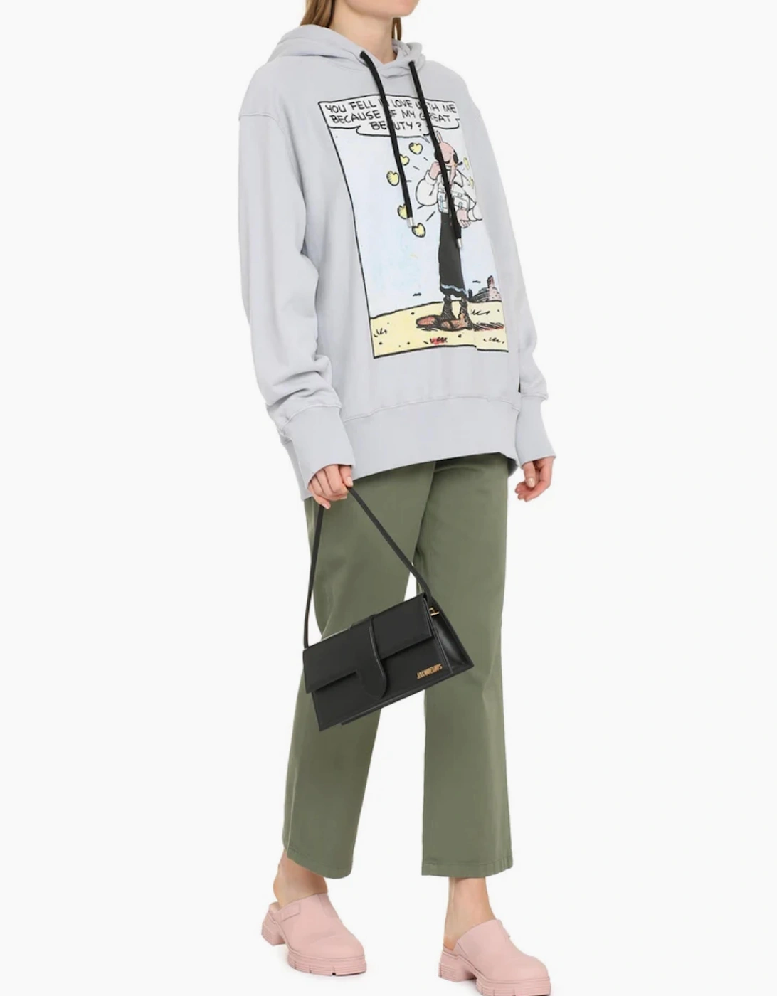MONCLER GENIUS X OLIVE OYL OVERSIZED GRAPHIC HOODIE PALE BLUE