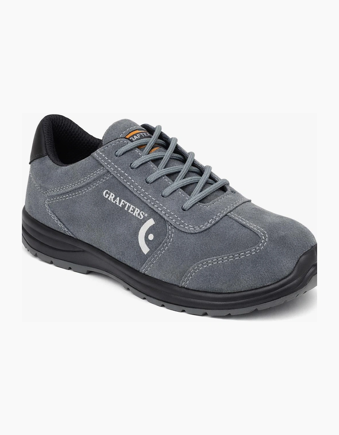Grafters BOBBY Unisex Suede Steel Toe Safety Trainers Grey