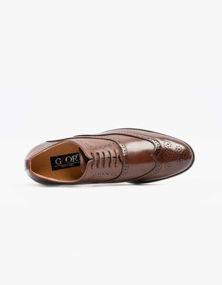 Goor TOMMY Mens Brogue Oxford Shoes Brown