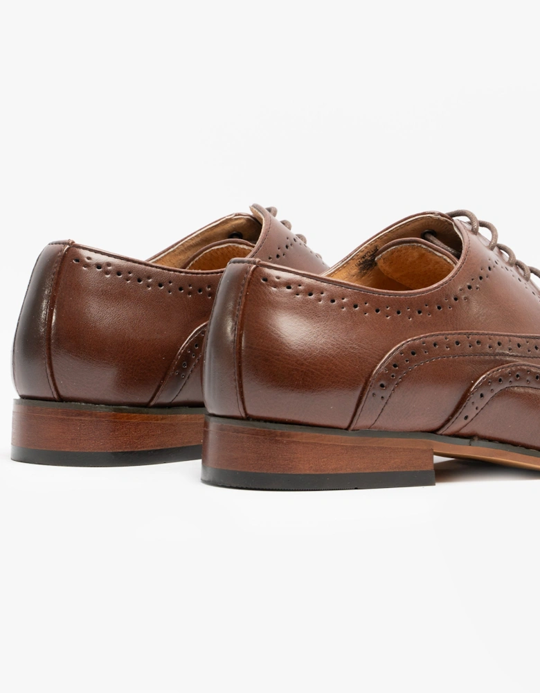 Goor TOMMY Mens Brogue Oxford Shoes Brown