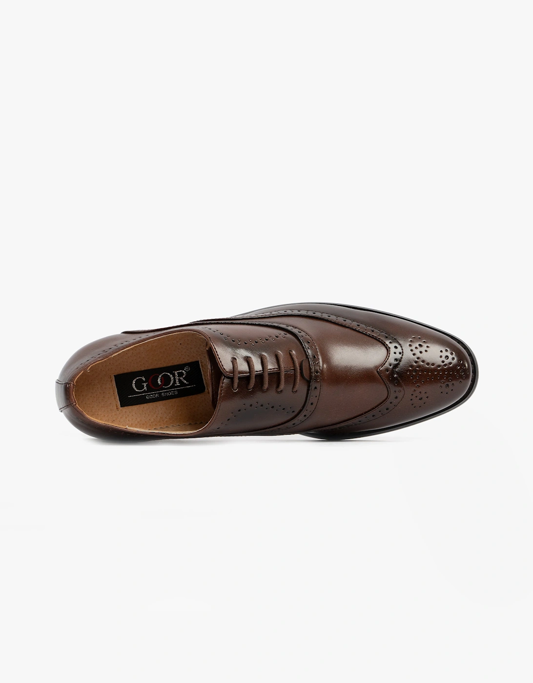 Goor GEORGE Mens Brogue Oxford Shoes Brown
