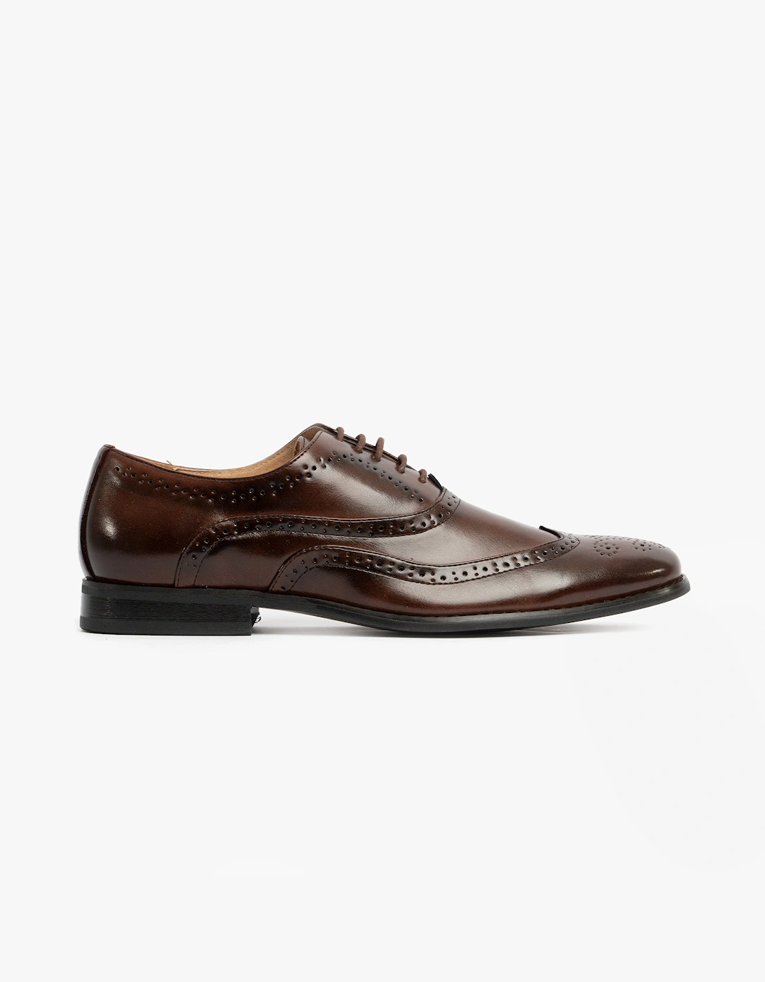Goor GEORGE Mens Brogue Oxford Shoes Brown