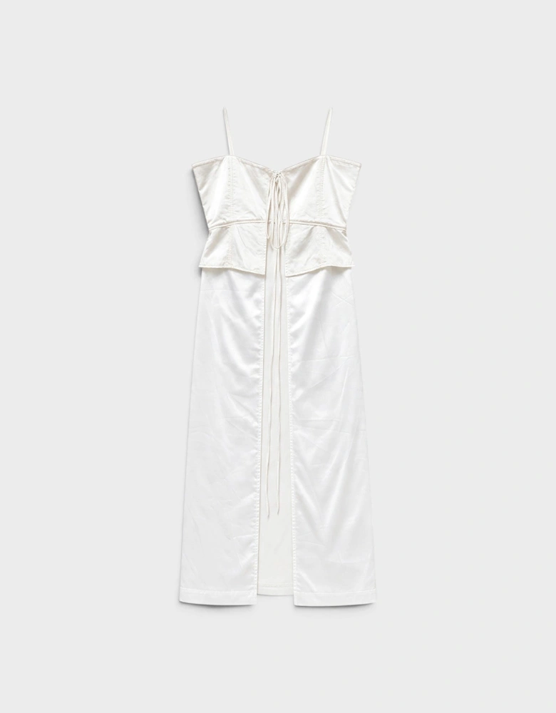 MM6 Tie Front Top Off White