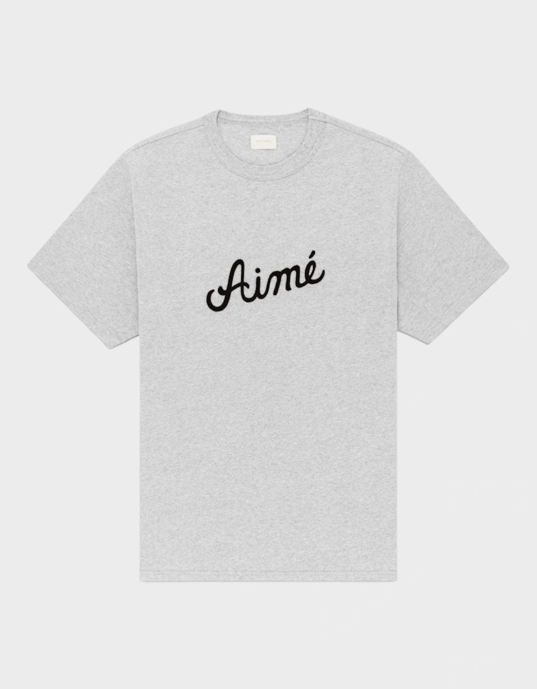Logo Chain Stitch Tee Silver Mix