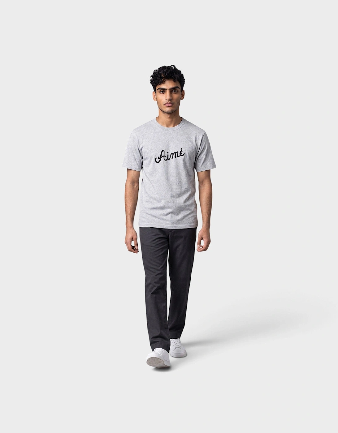 Logo Chain Stitch Tee Silver Mix