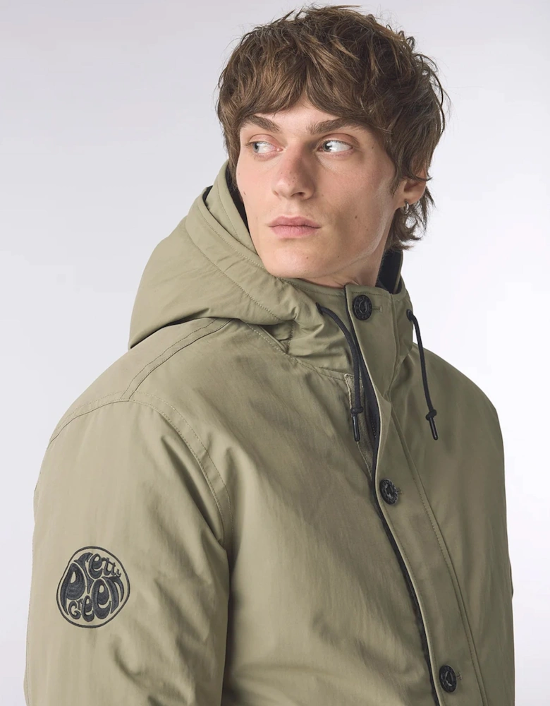 Pretty Green Coldwave Short Parka Jacket KHAKI
