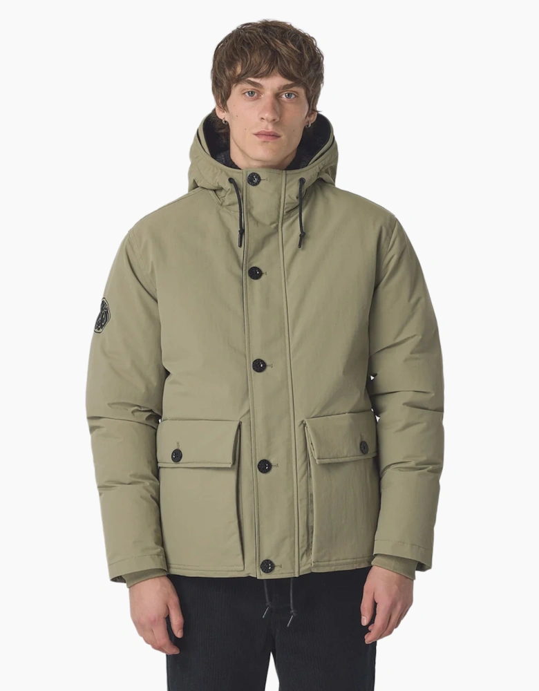 Pretty Green Coldwave Short Parka Jacket KHAKI
