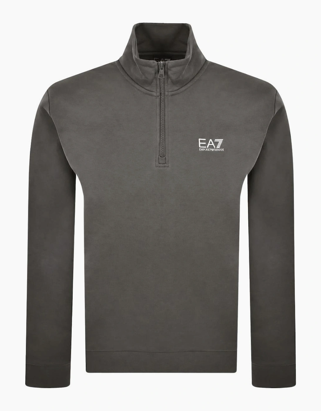 Core Logo Pewter Grey Quarter Zip Sweatshirt
