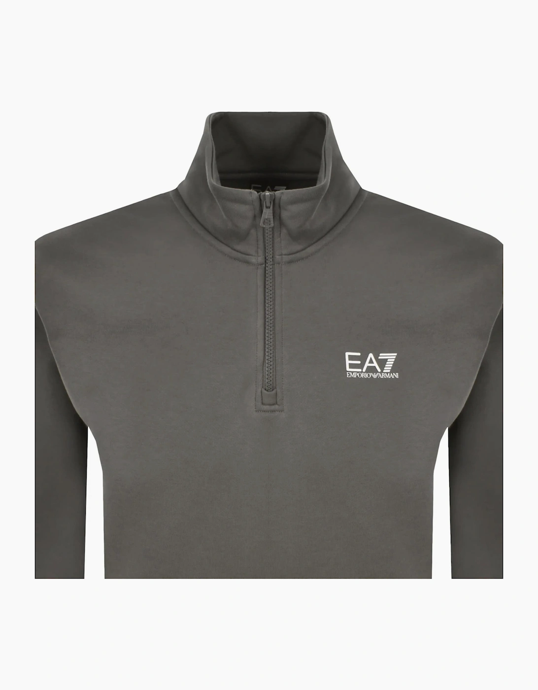 Core Logo Pewter Grey Quarter Zip Sweatshirt
