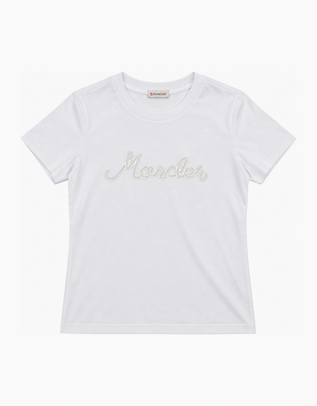 MONCLER SCRIPT THRU LOGO TEE WHITE
