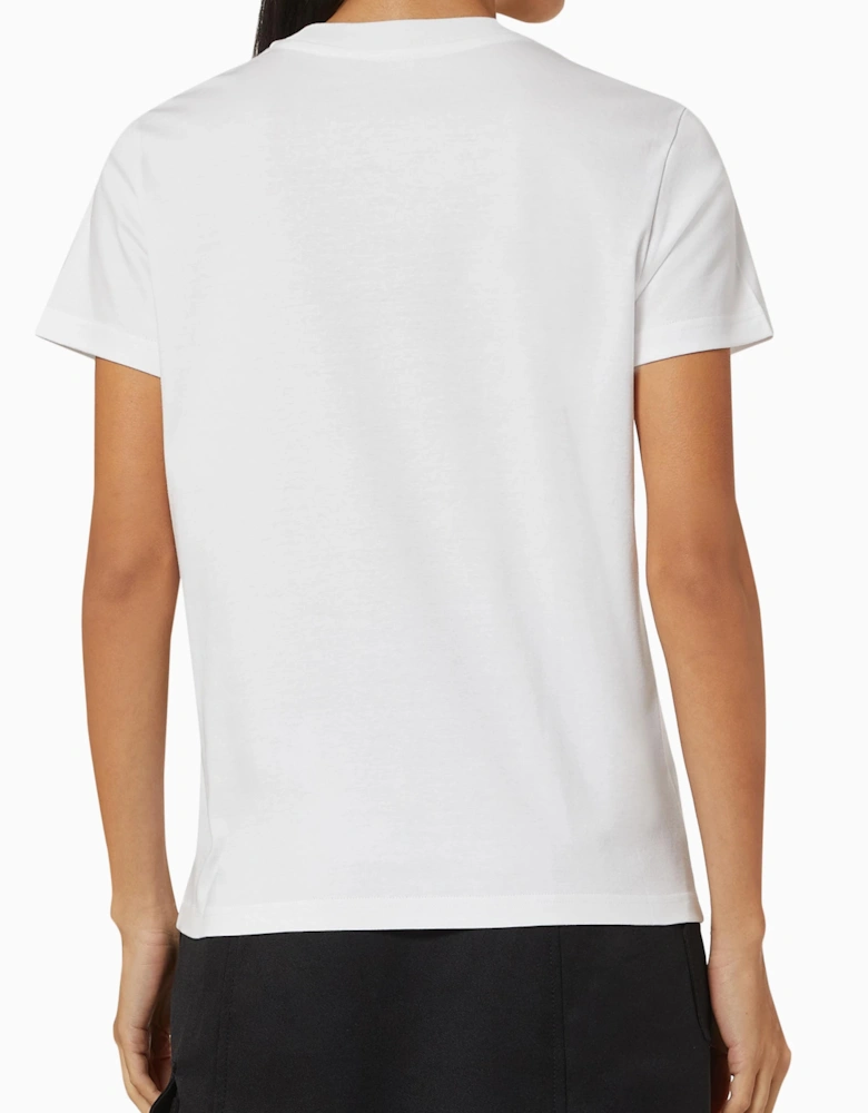 MONCLER SCRIPT THRU LOGO TEE WHITE