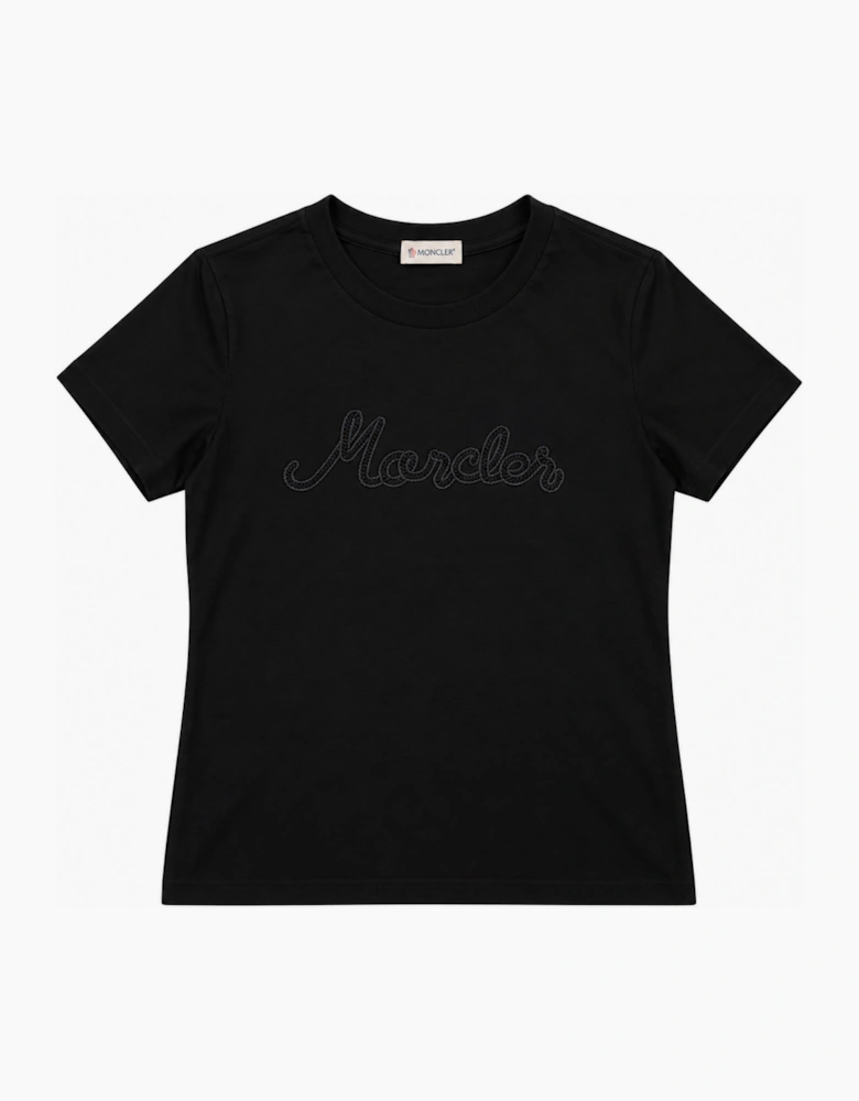 MONCLER SCRIPT THRU LOGO TEE BLACK
