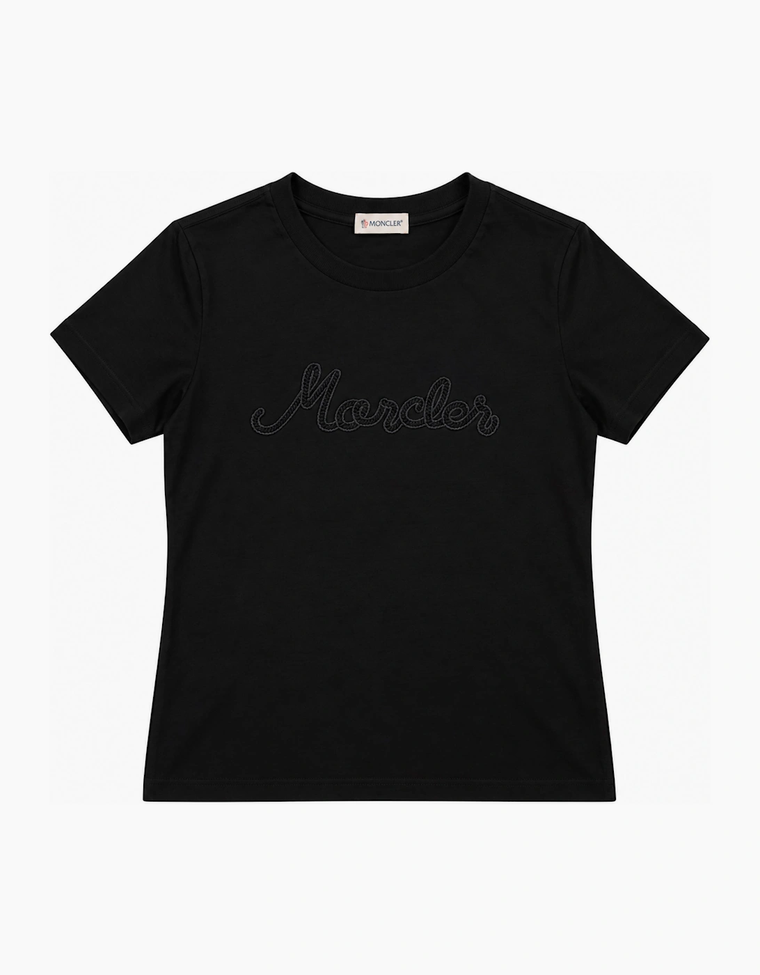 MONCLER SCRIPT THRU LOGO TEE BLACK