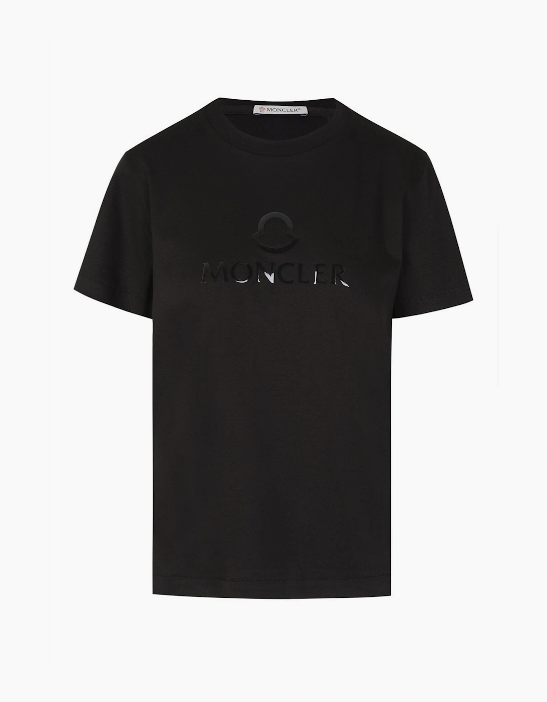 MONCLER RUBBER LOGO TEE BLACK WOMENS
