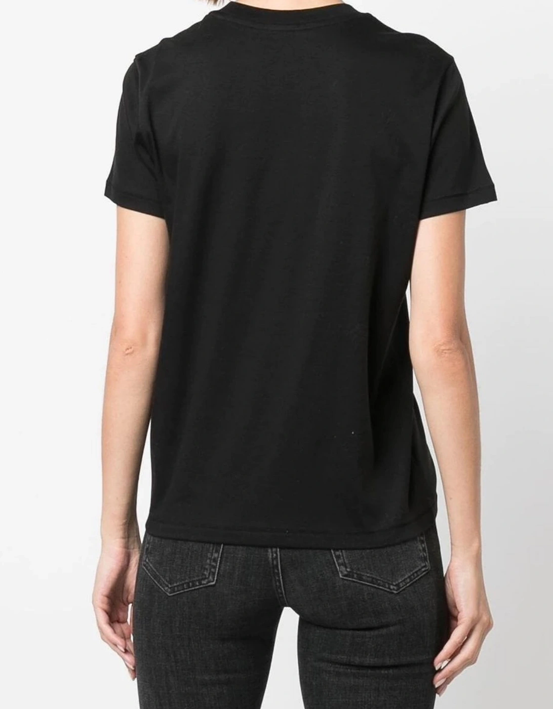 MONCLER RUBBER LOGO TEE BLACK WOMENS