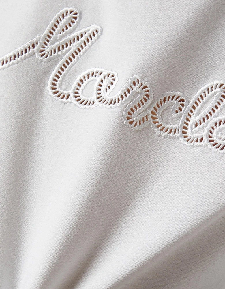MONCLER SCRIPT THRU LOGO TEE WHITE