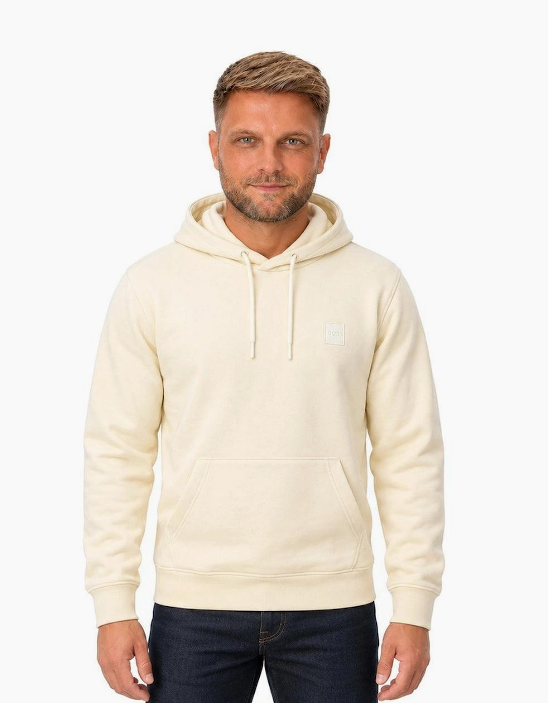 BOSS Wetalk Logo Patch Hoodie Open Yellow