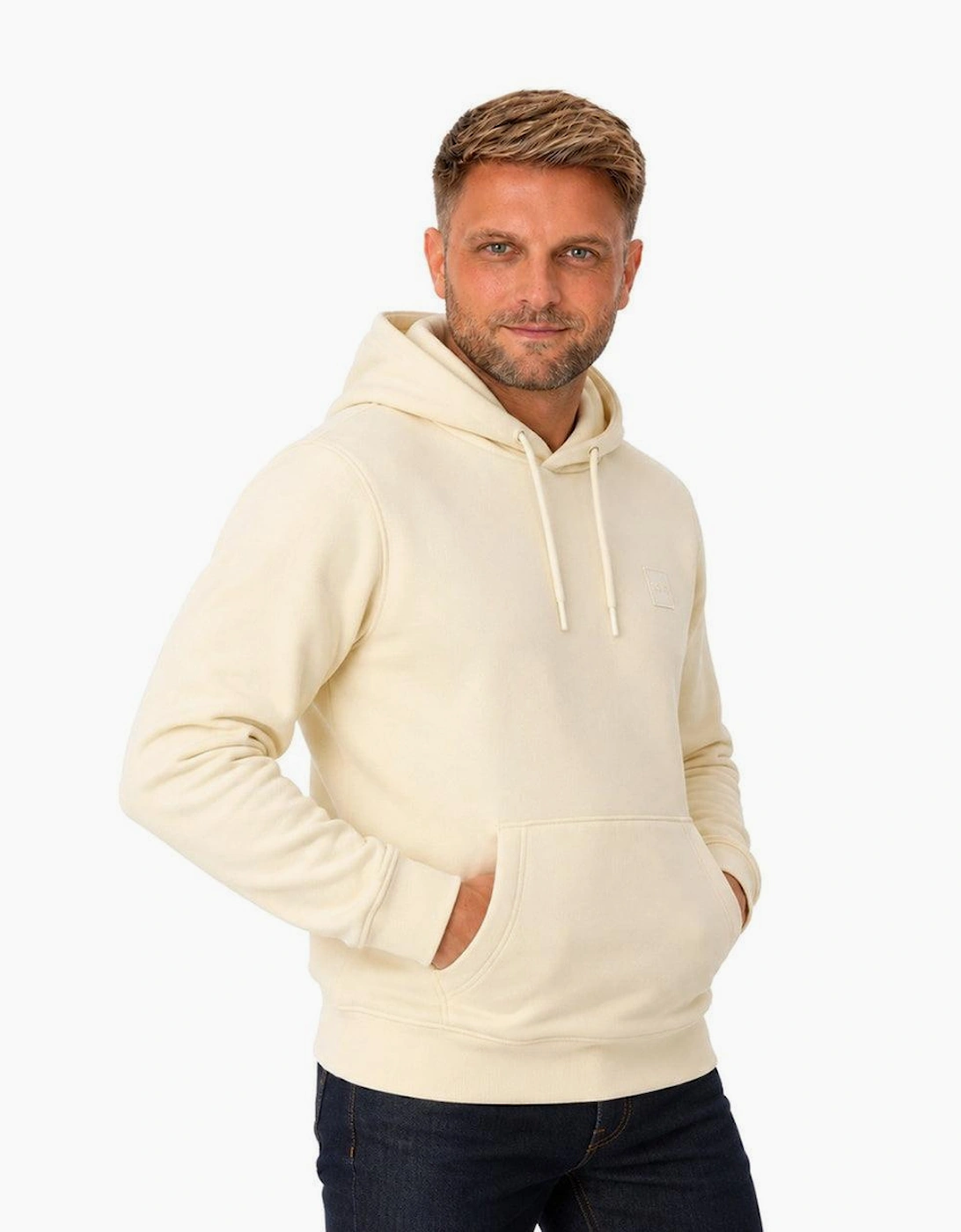 BOSS Wetalk Logo Patch Hoodie Open Yellow