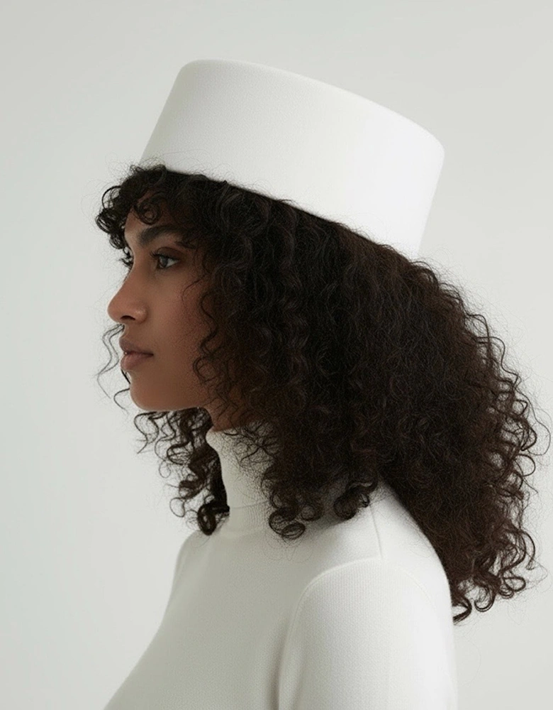 White Wool Pillbox Hat