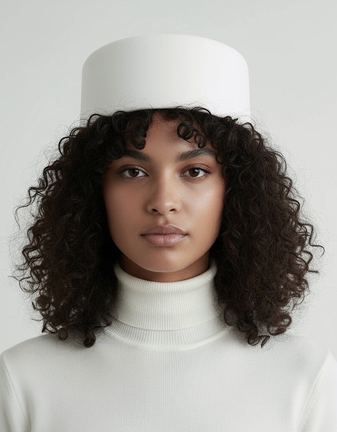 White Wool Pillbox Hat