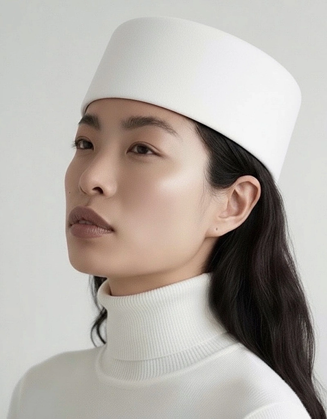 White Wool Pillbox Hat