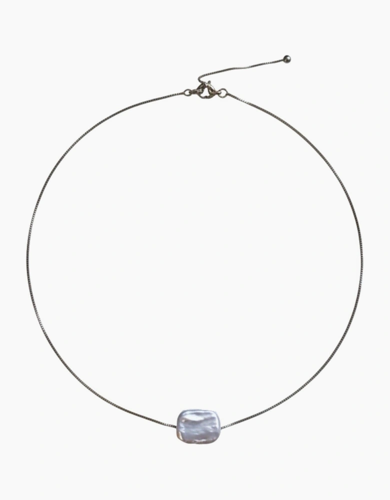 Freshwater Irregular Square Pearl Pendant Necklace