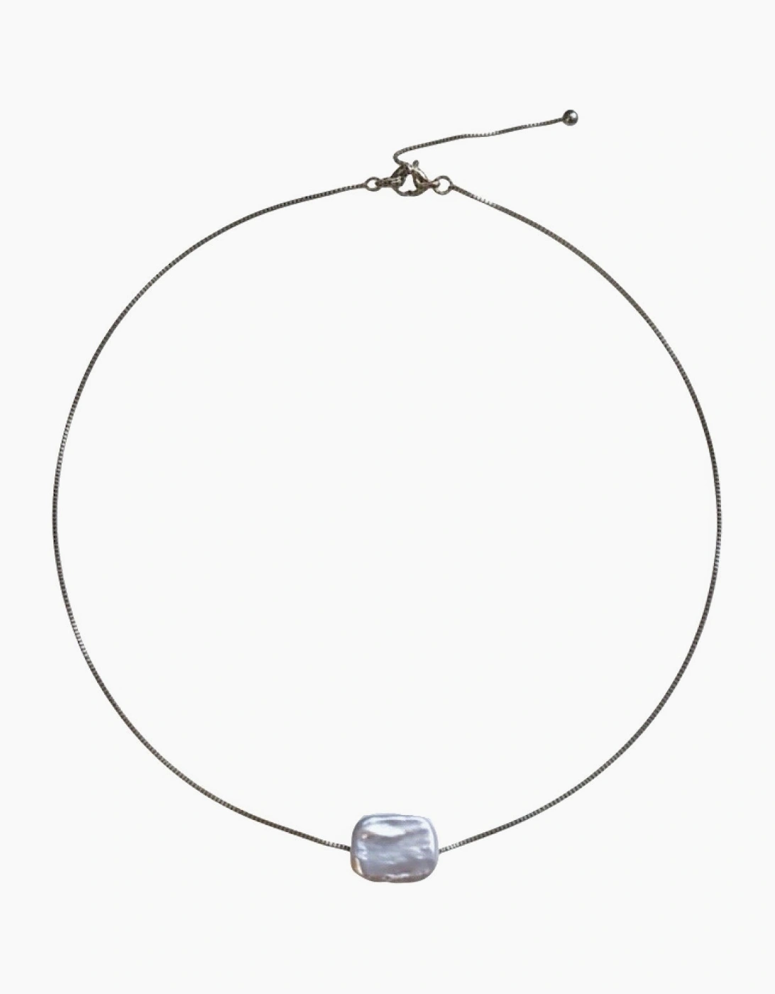 Freshwater Irregular Square Pearl Pendant Necklace
