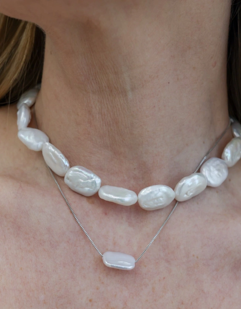 Freshwater Irregular Square Pearl Necklace