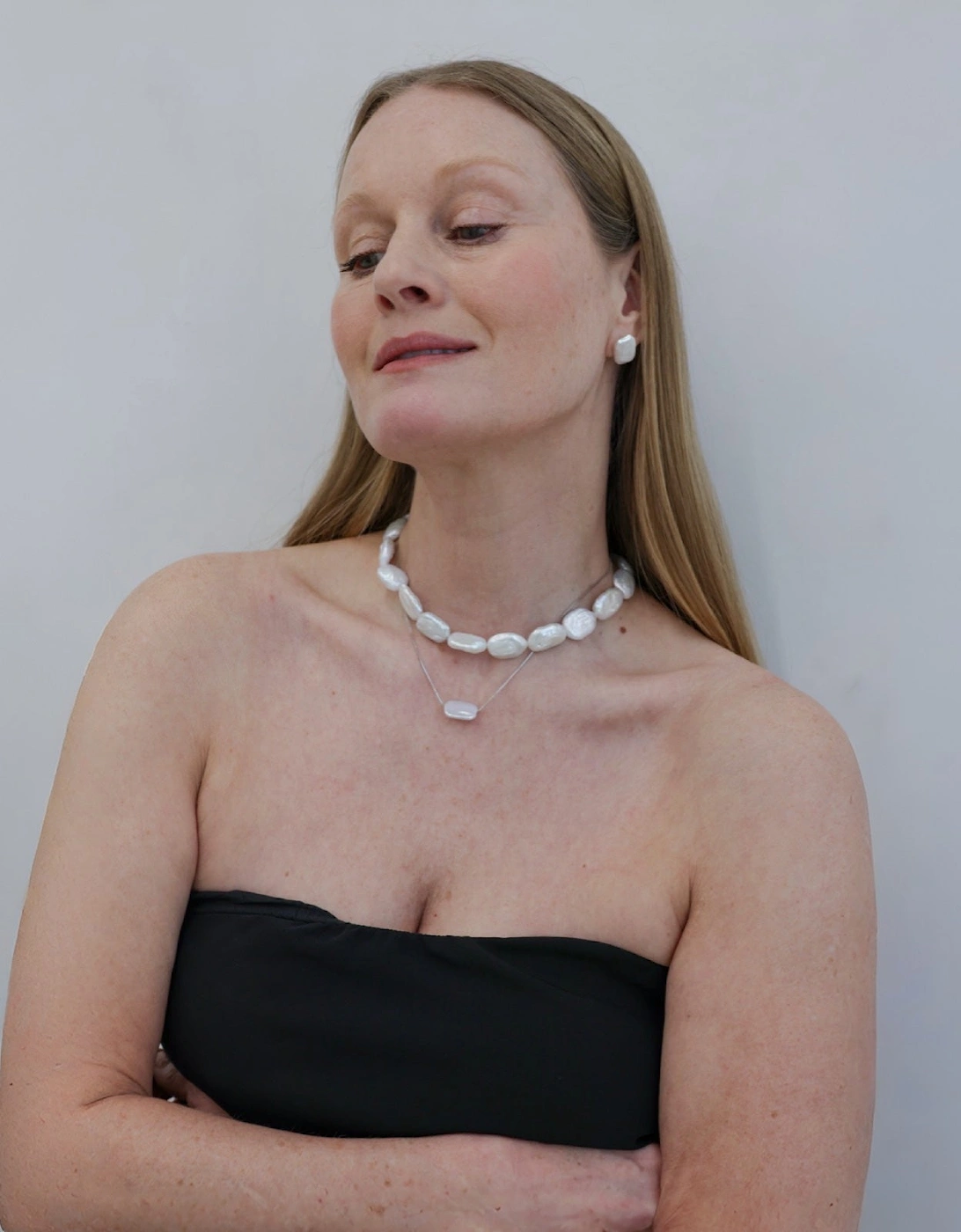 Freshwater Irregular Square Pearl Necklace