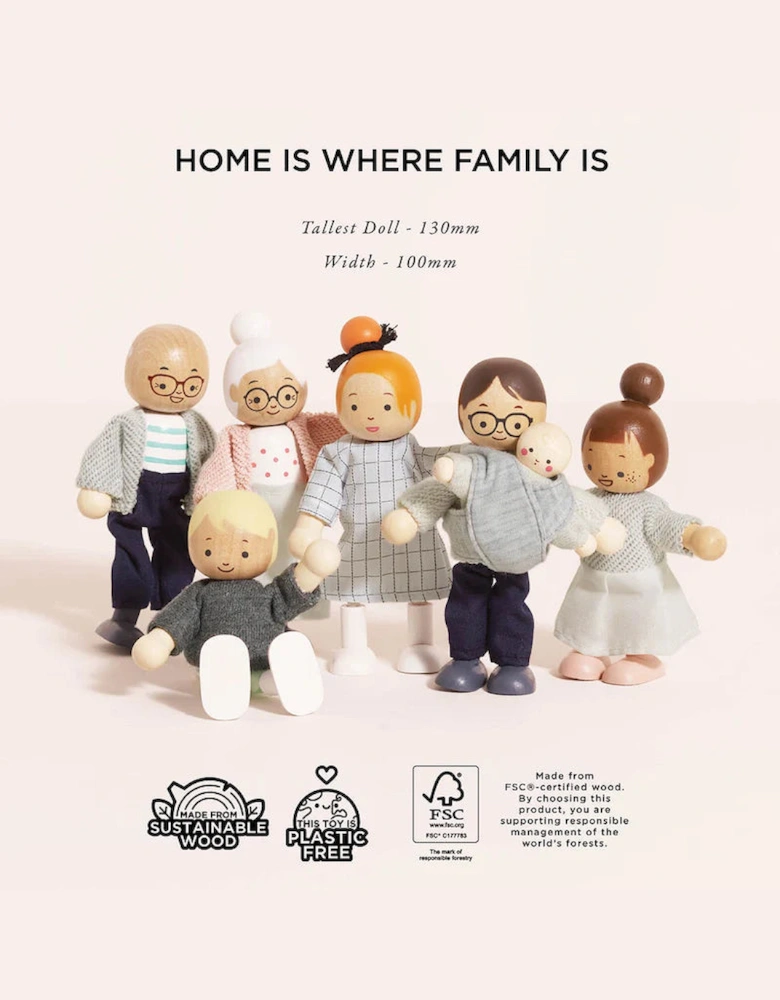 Le Toy Van Wooden Dolls House Family