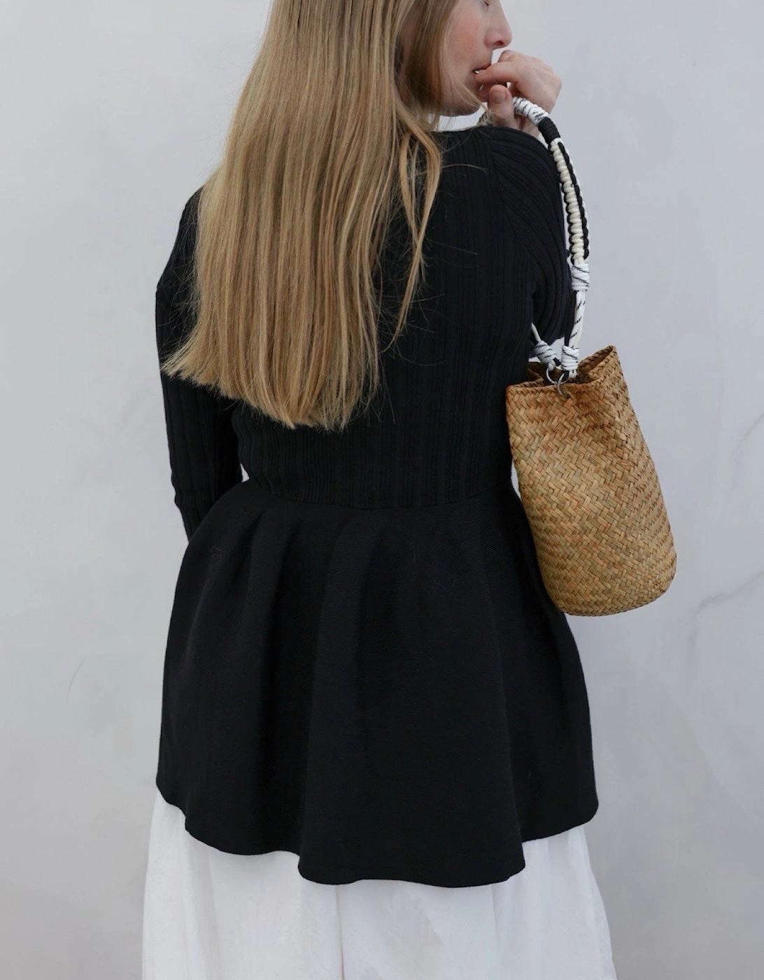 Woven Straw Bucket Bag With Braided Strap