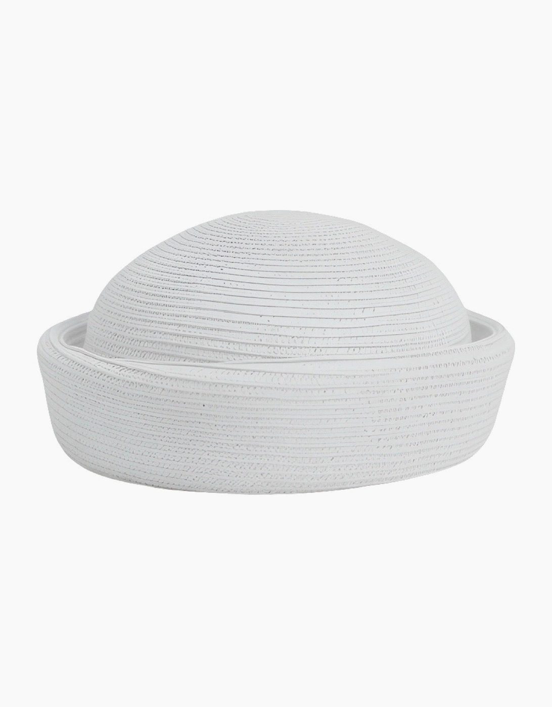 White Straw Pillbox Hat