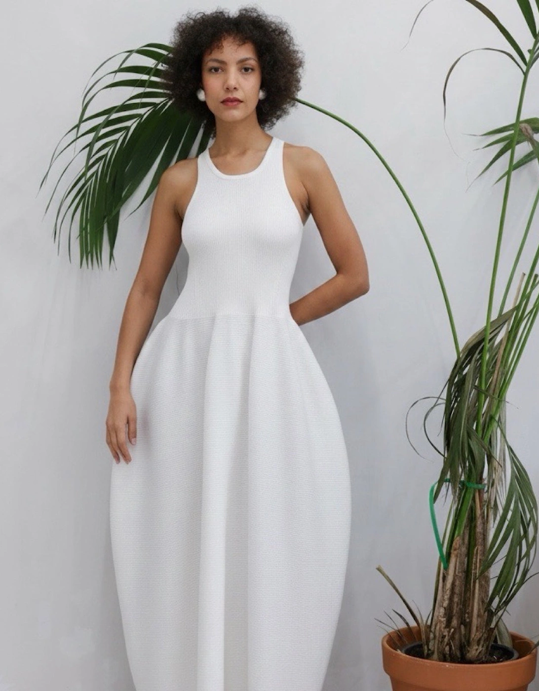 White Knitted Maxi Dress