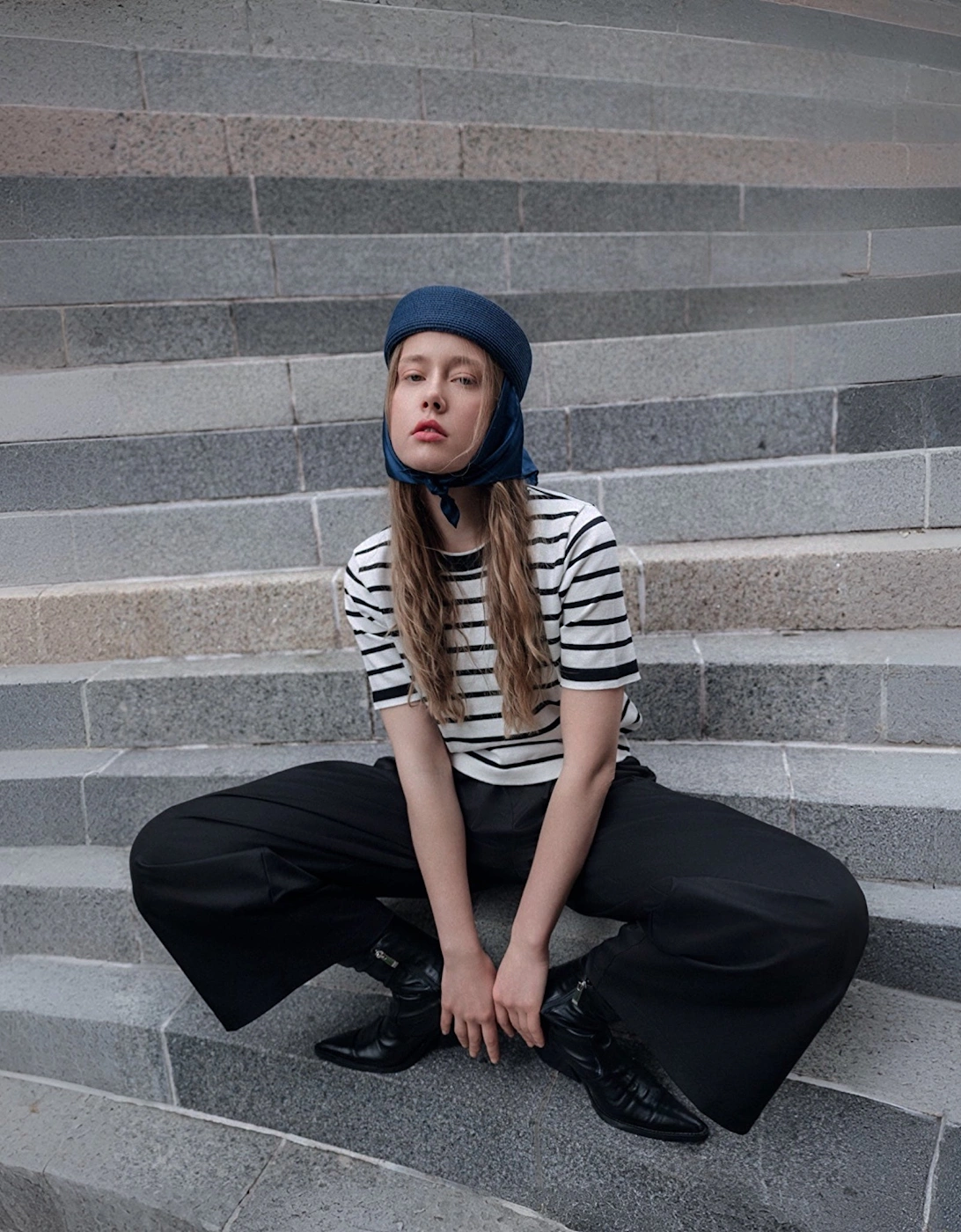 Navy Straw Pillbox Hat