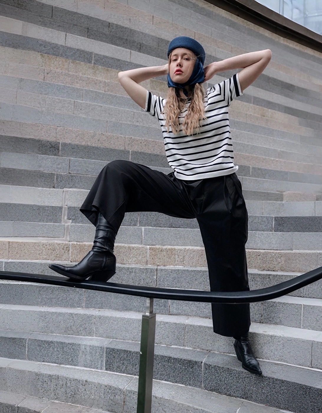 Navy Straw Pillbox Hat
