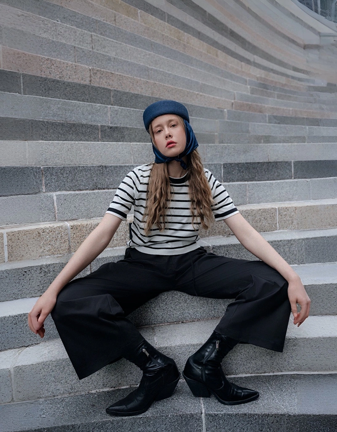 Navy Straw Pillbox Hat