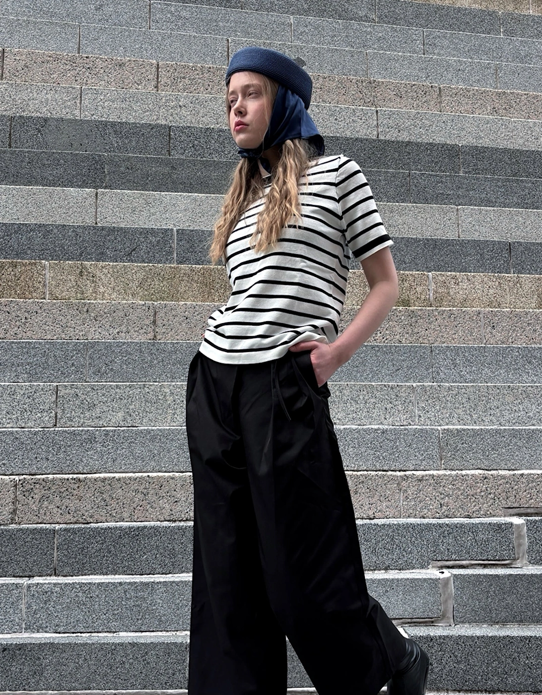 Navy Straw Pillbox Hat