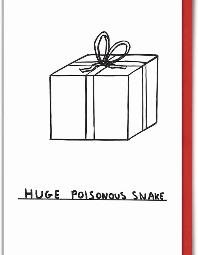 David Shrigley Funny Huge Poisonous Snake Christmas Card