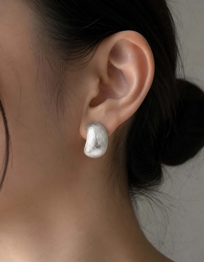 Sterling Silver Brushed Earring