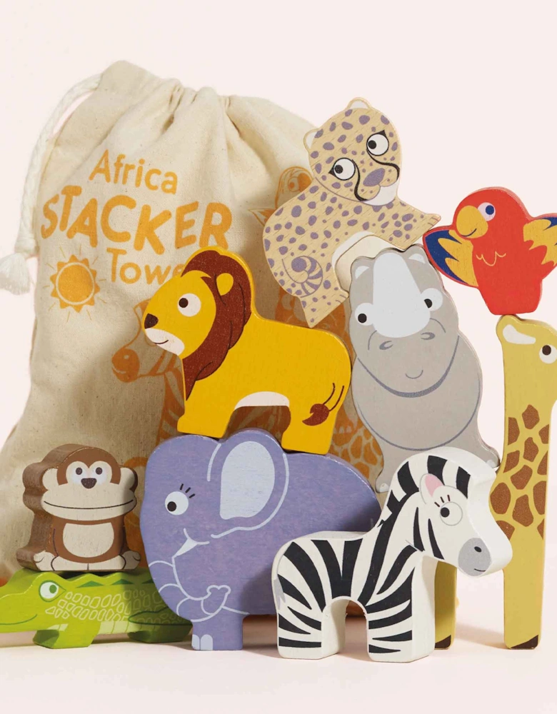 Le Toy Van African Safari Stacking Animals & Bag