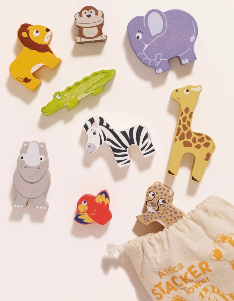 Le Toy Van African Safari Stacking Animals & Bag