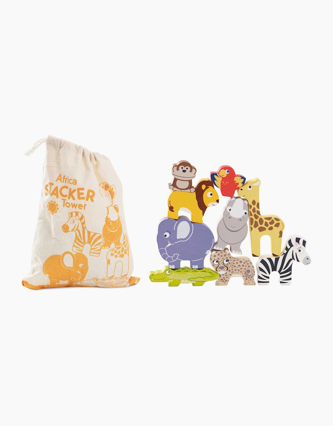 Le Toy Van African Safari Stacking Animals & Bag