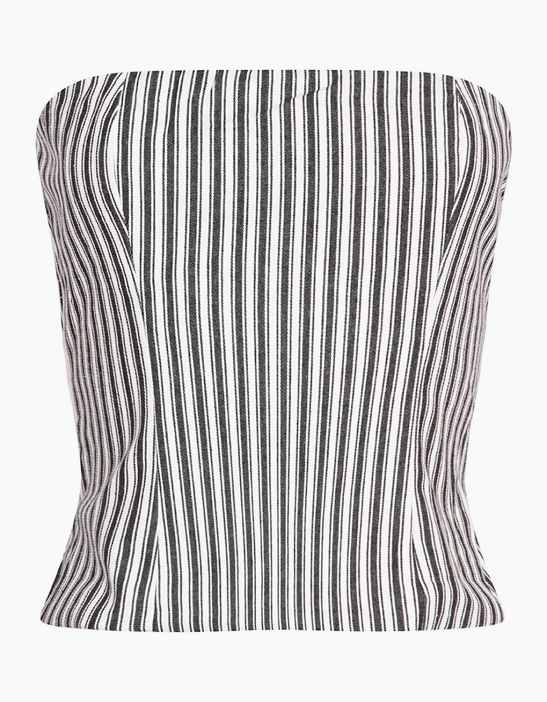 Black And White Striped Strapless Corset
