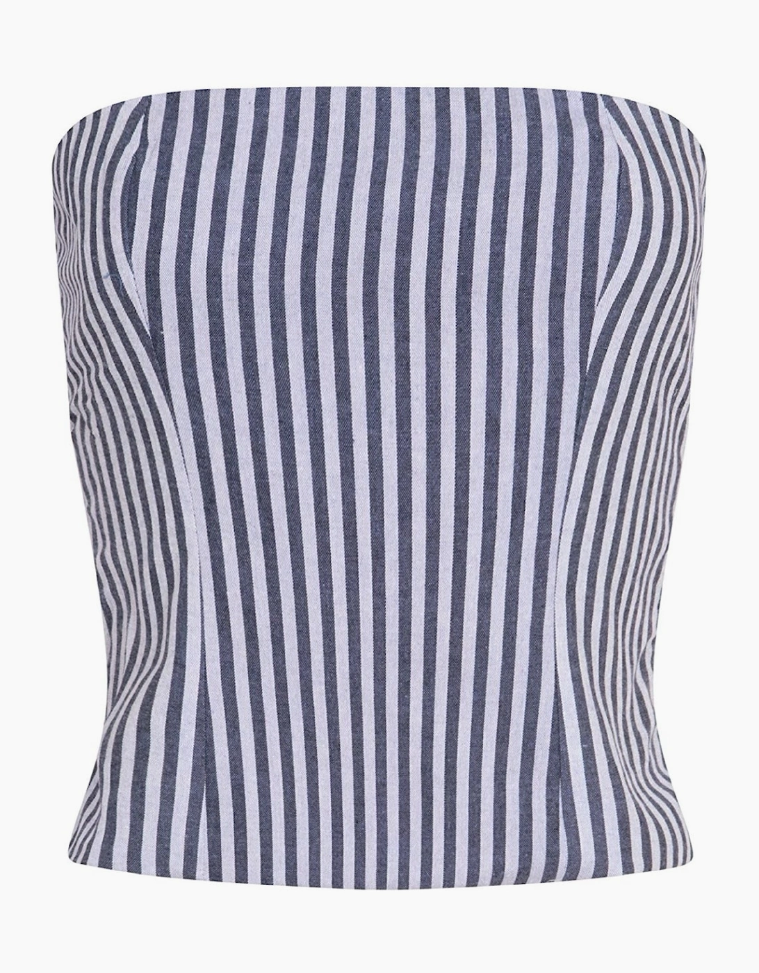 Blue White Striped Strapless Corset