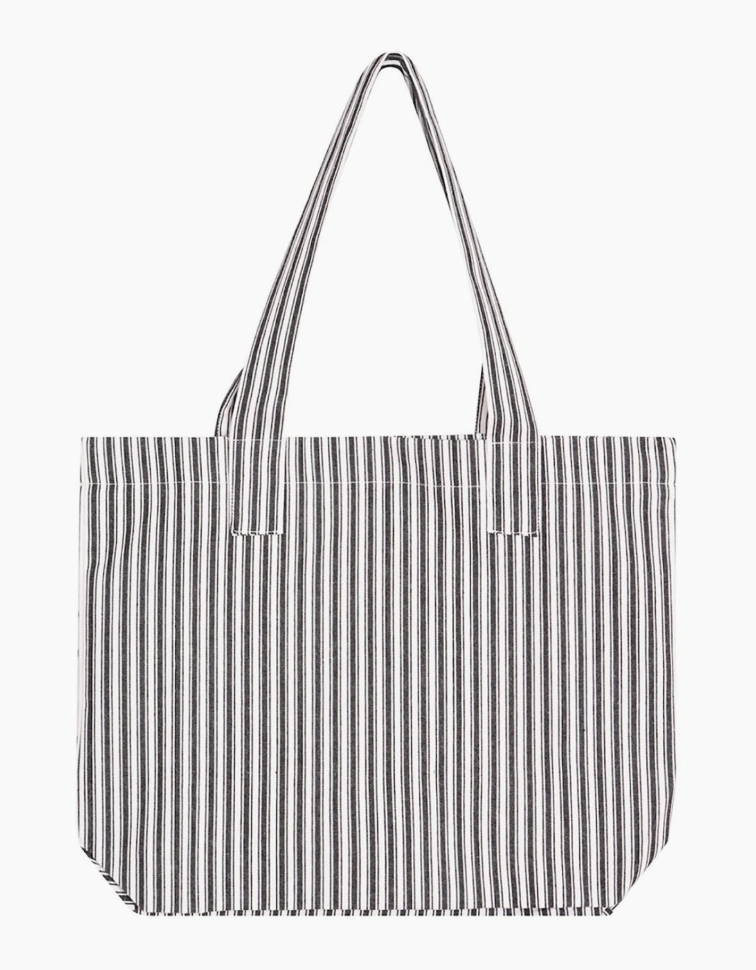 Black And White Striped Cotton Tote Bag