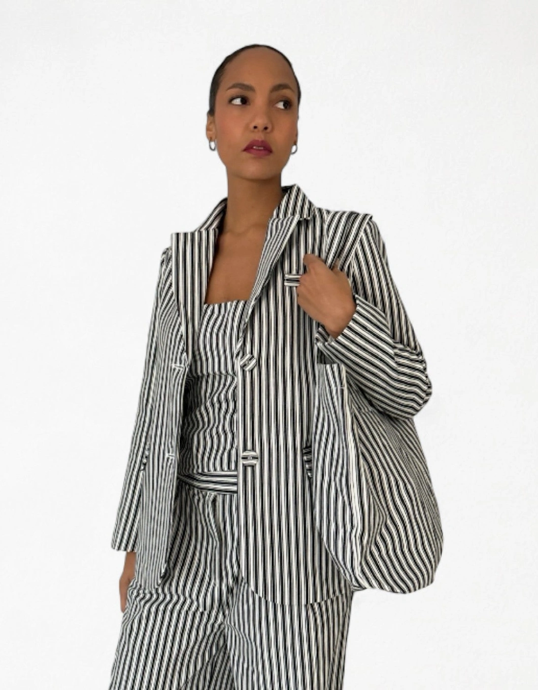 Black And White Striped Cotton Tote Bag
