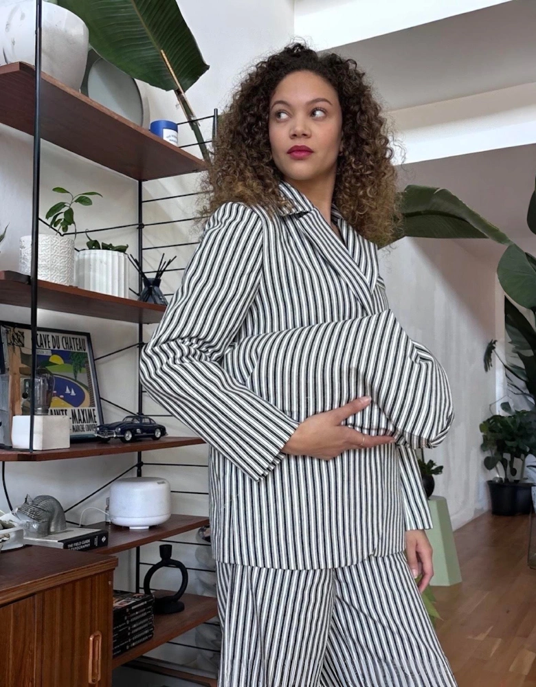 Black And White Striped Cotton Tote Bag