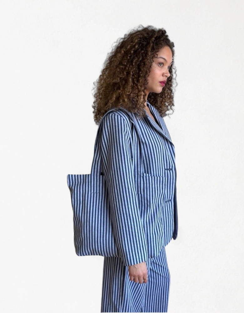 Blue White Cotton Tote Bag